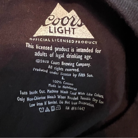 Coors Light Beer T-Shirt Men’s L Black Short Sleeve Tee - Born in the Rockies - Picture 4 of 4